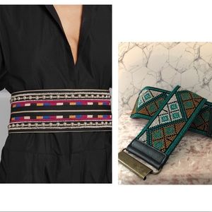 Embroidered Stretch Waist Belt